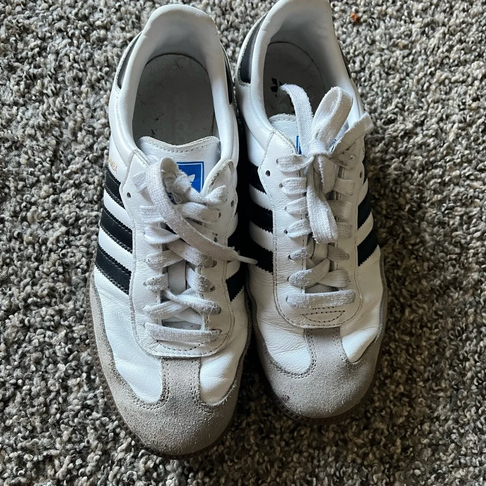 adidas White and Black Women's Retro Sneakers Samba  sneakers 6.5